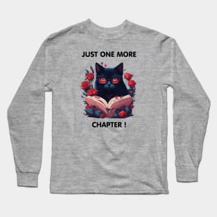 Black Cat wearing glasses reading book with roses and funny quotation t-shirt design, apparel, mugs, cases, wall art, stickers, travel mug T-Shirt Long Sleeve T-Shirt